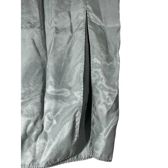H&M Midi Skirt Mint Green Shiny Slit Pencil Skirt Women’s M Midi Skirts - Picture 4 of 8